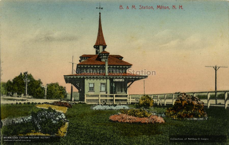Postcard: Boston & Maine Station, Milton, N.H.